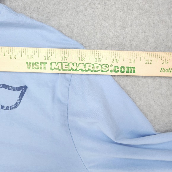 Vineyard Vines Shirt Mens Medium Light Blue Hooded Long Sleeve Whale Logo - Picture 15 of 16